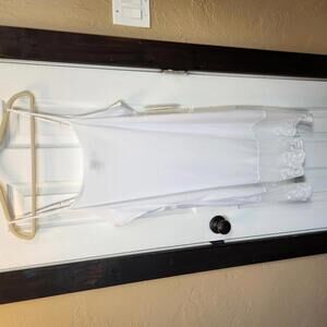 Jody White Spaghetti Strap Slip Dress with lace- Size XL NWT